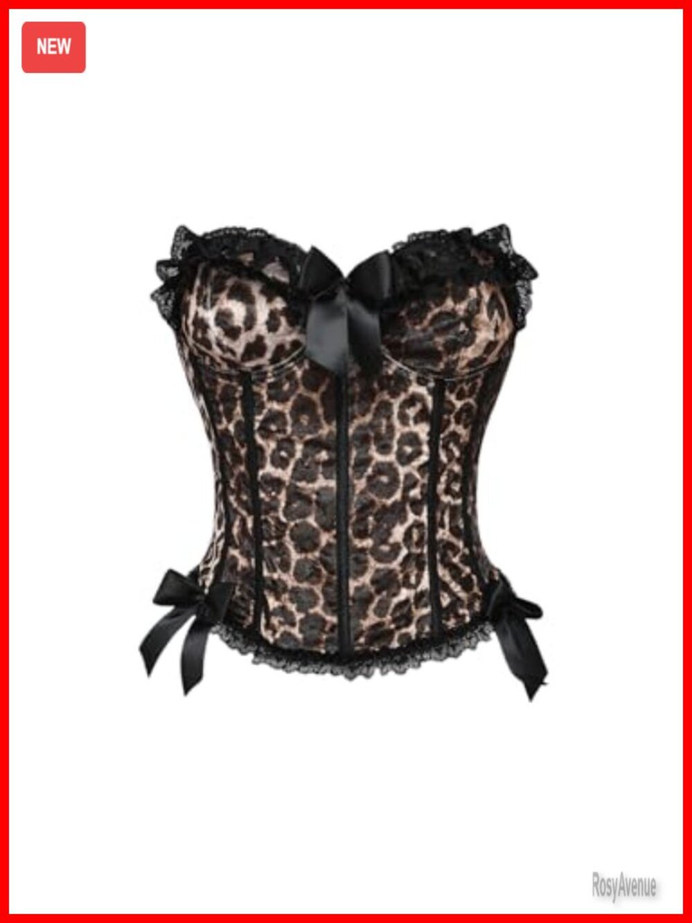 MakeMeChic Women's Leopard Corset Tube Top Y2K Strapless Top Club Outfits